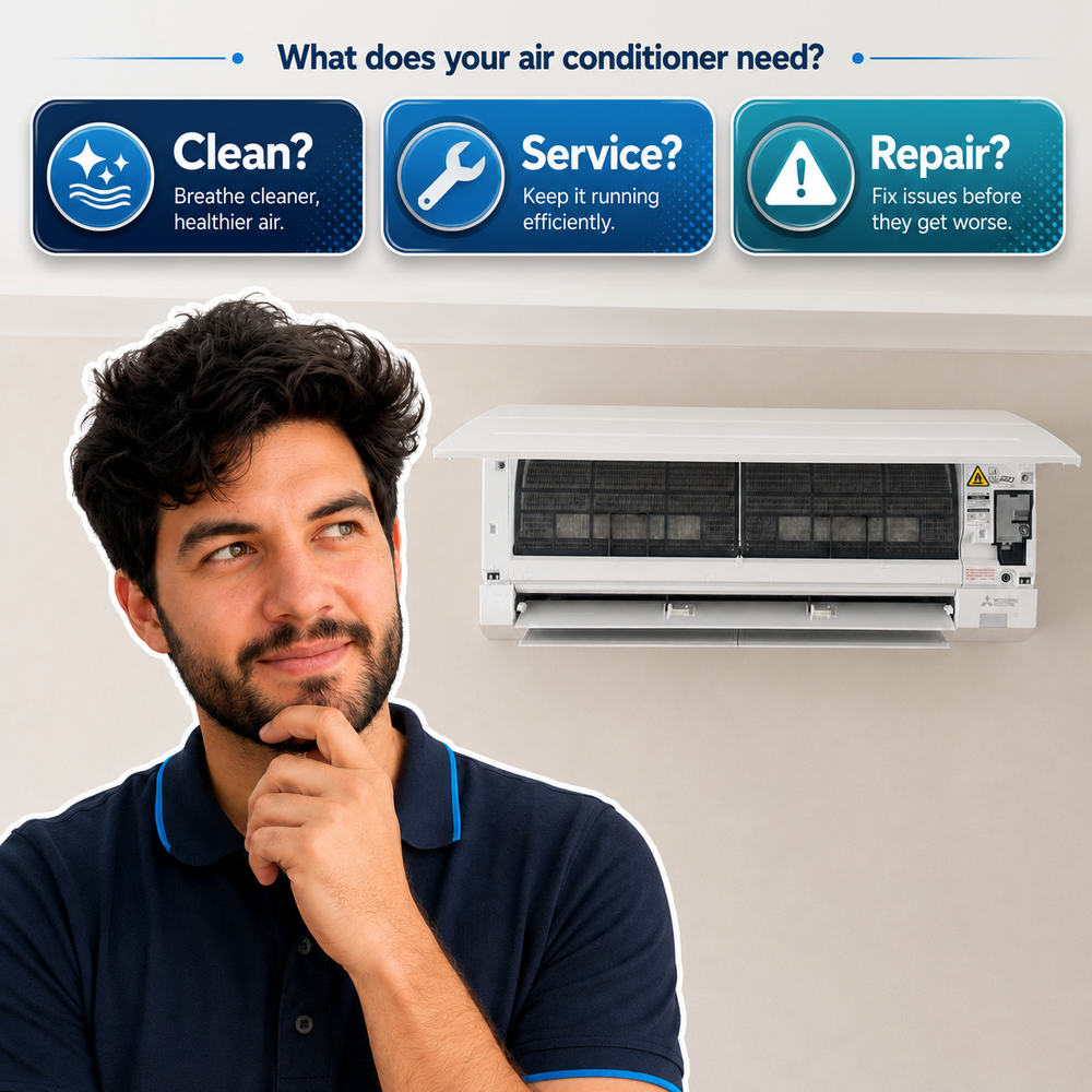 Air Conditioner Cleaning vs Servicing vs Repair: Which One Does Your Split System Need?