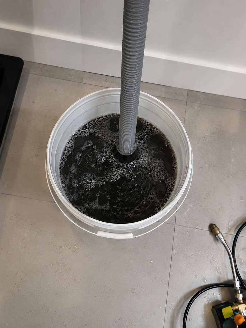 Dirty water removed from air conditioner