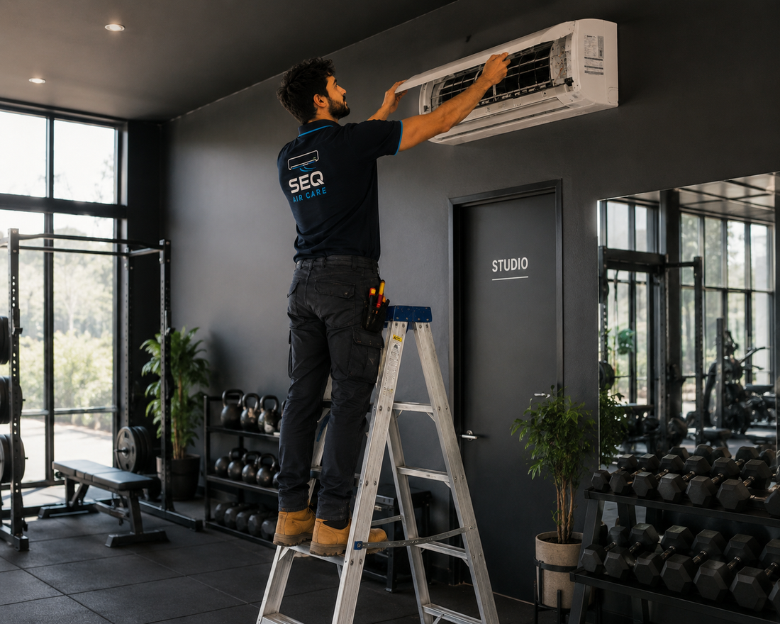Commercial split system cleaning in a professional space